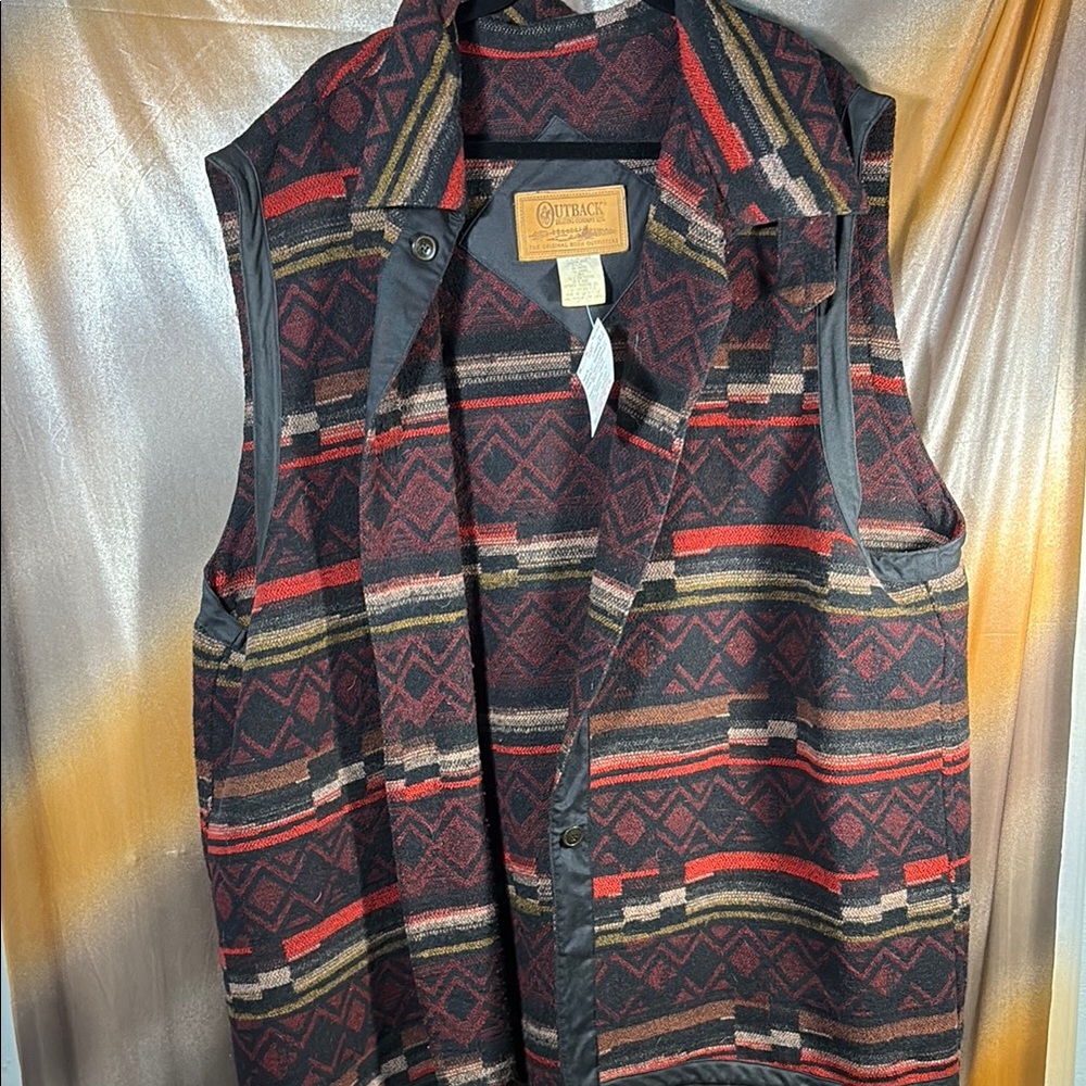 Outback oiled coat add-on‎ Black and Red Vest XXXL A2